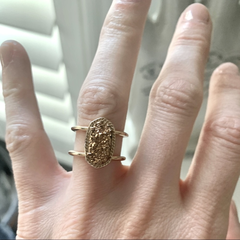 Kendra Scott - gold geodesic gem cocktail ring size 6.5
